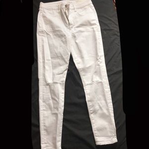 White High Waisted Skinny Jeans